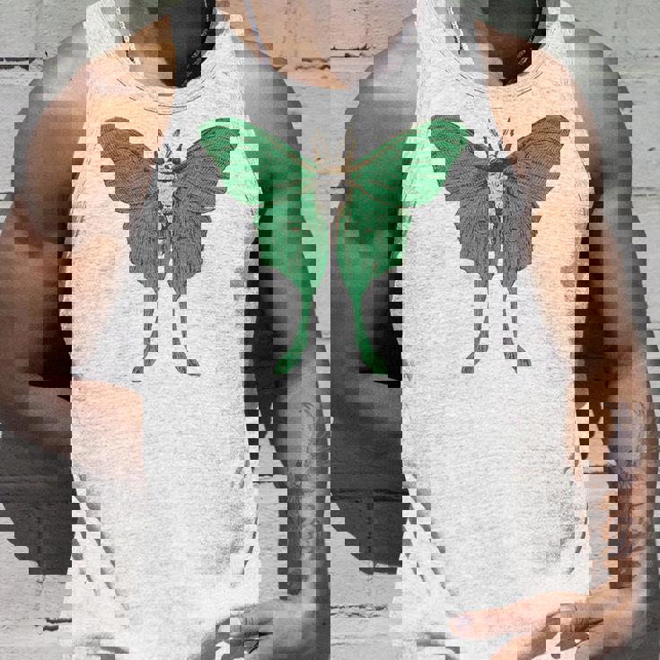 オオミズアオ ルナモス 薄い 緑色 黄緑色 蛾 Luna Moth レトロ 虫 昆虫 イラスト かっこいい おしゃれ タンクトップ 彼への贈り物