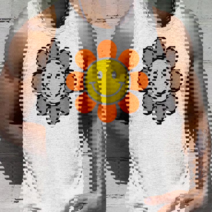 オレンジ イエロー ハッピー スマイル スマイル フェイス デイジー フラワーガール タンクトップ 彼への贈り物