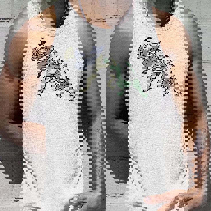 カエル 相撲 伝統 浮世絵 のようなカエルイラスト かわいい 渋かっこいい ワンポイント タンクトップ 彼への贈り物