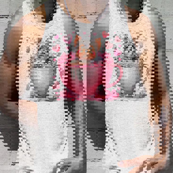 カップに入った子犬 長袖tシャツ タンクトップ 彼への贈り物