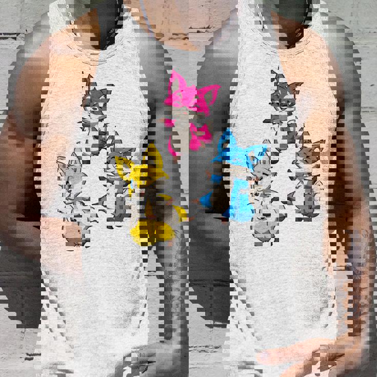 カワイイ・パンセクシュアル・プライド・フォックス 長袖tシャツ タンクトップ 彼への贈り物