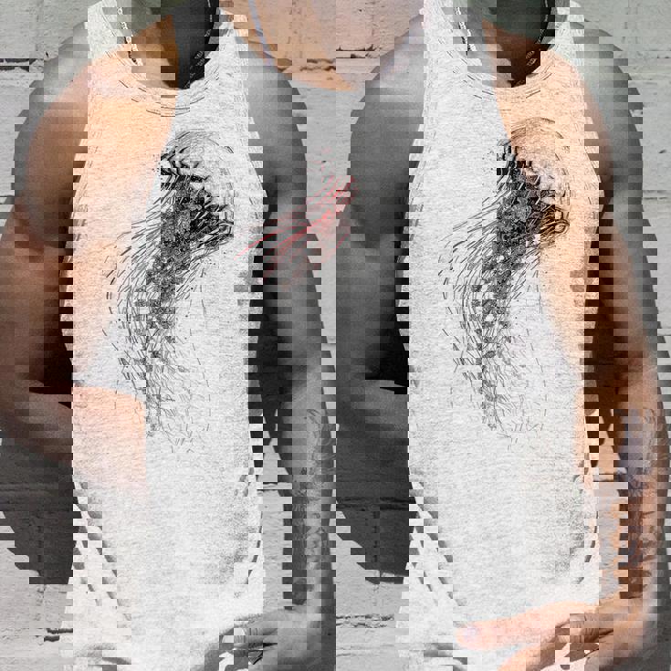 クラゲ 図面 グラフィック 動物 アート クラゲ タンクトップ 彼への贈り物