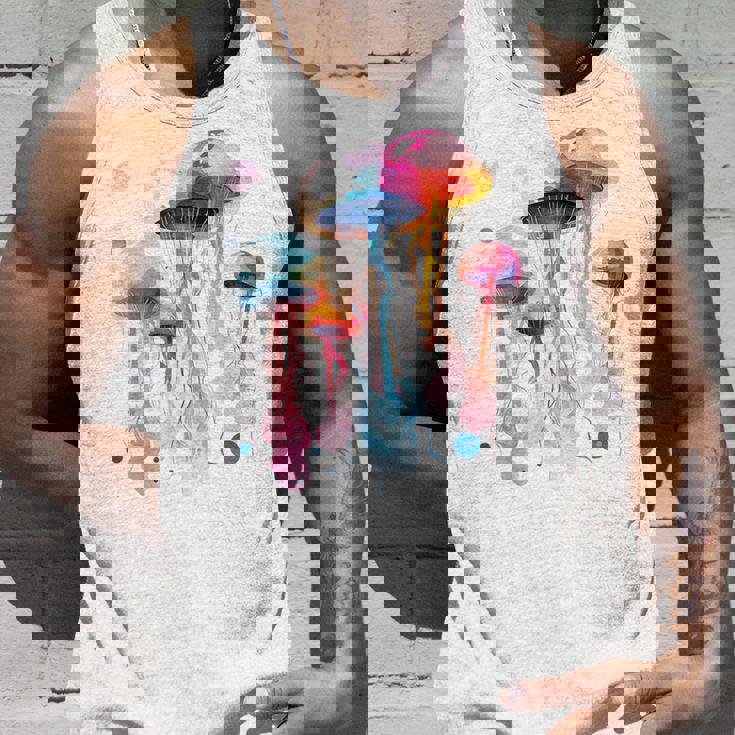 クラゲ 幾何学 動物 カラフル 抽象 アート クラゲ タンクトップ 彼への贈り物