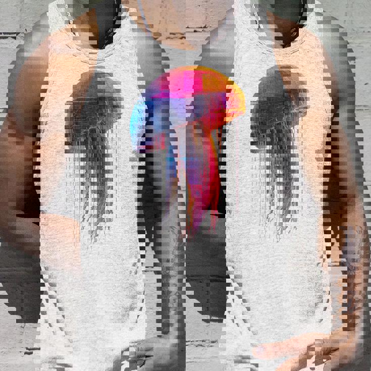 クラゲ 幾何学模様 動物 抽象 カラフル アート クラゲ タンクトップ 彼への贈り物