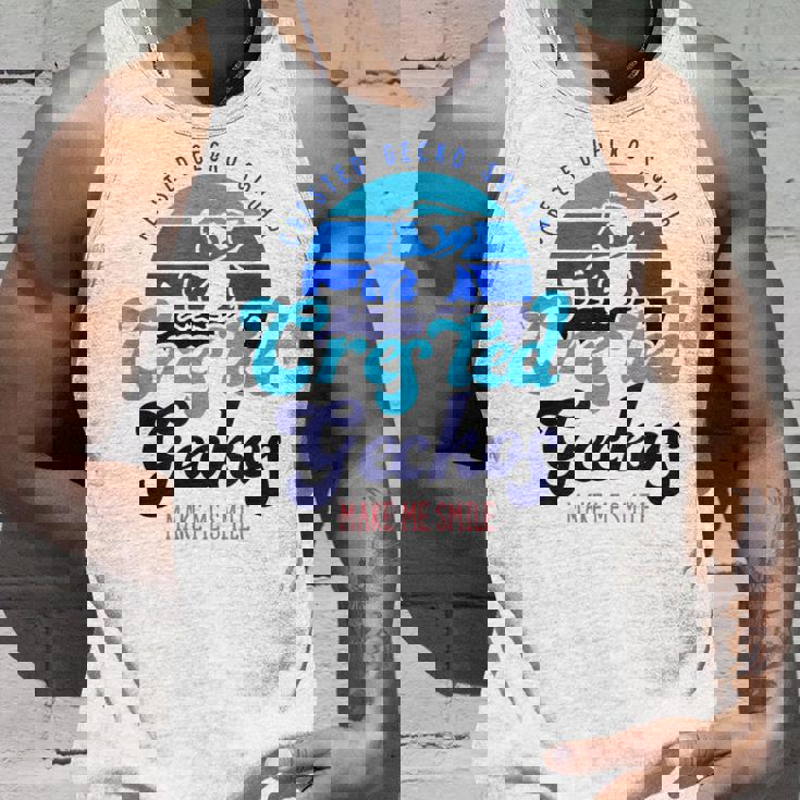 クレステッドゲッコーは私を笑顔にする エキゾチックなトカゲ タンクトップ 彼への贈り物