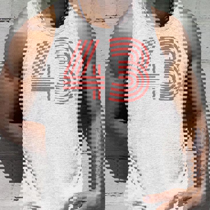 クールなレトロなレタリングジャージ、背番号43 Fourtythree タンクトップ 彼への贈り物