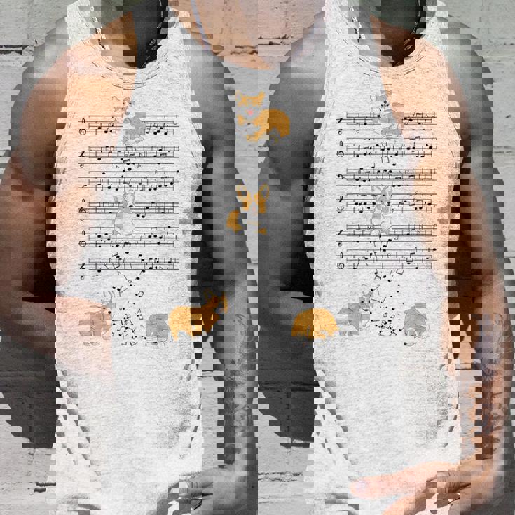 コーギー 犬 音符 音符 ミュージシャン かわいい コーギー 犬 タンクトップ 彼への贈り物