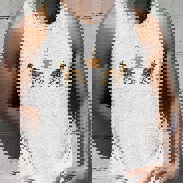 バックプリント コーヒーとジャーマン シェパード タンクトップ 彼への贈り物