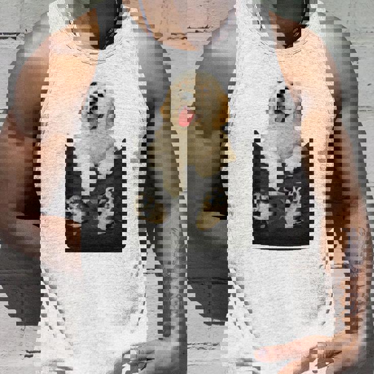 ゴールデンレトリバー ポケットに入った子犬 長袖tシャツ タンクトップ 彼への贈り物