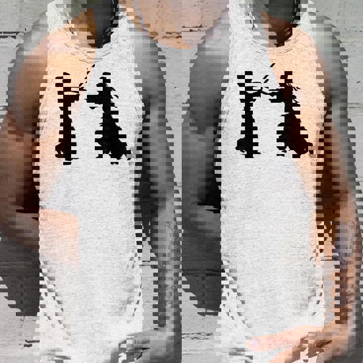 シルエット 剣道 合気道 日本 武道 剣闘士 扇子 タンクトップ 彼への贈り物