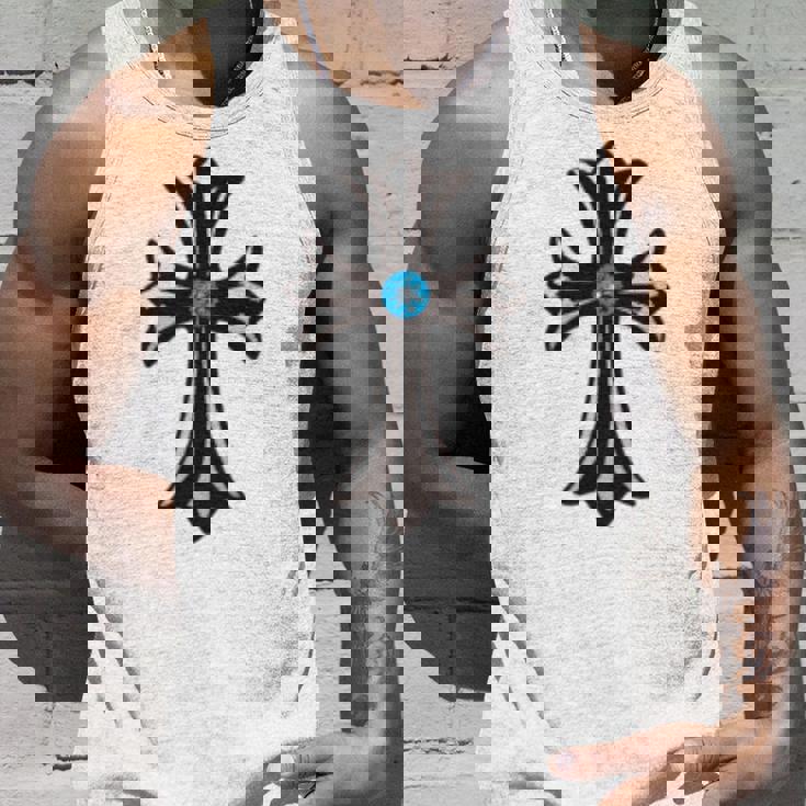 シルバークロス ブルーダイヤ 長袖tシャツ タンクトップ 彼への贈り物