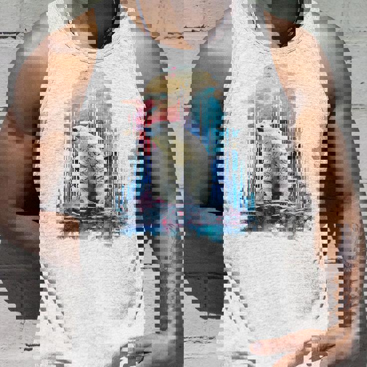 シロクマ 動物 カラフル 動物園 アート 描画 シロクマ タンクトップ 彼への贈り物