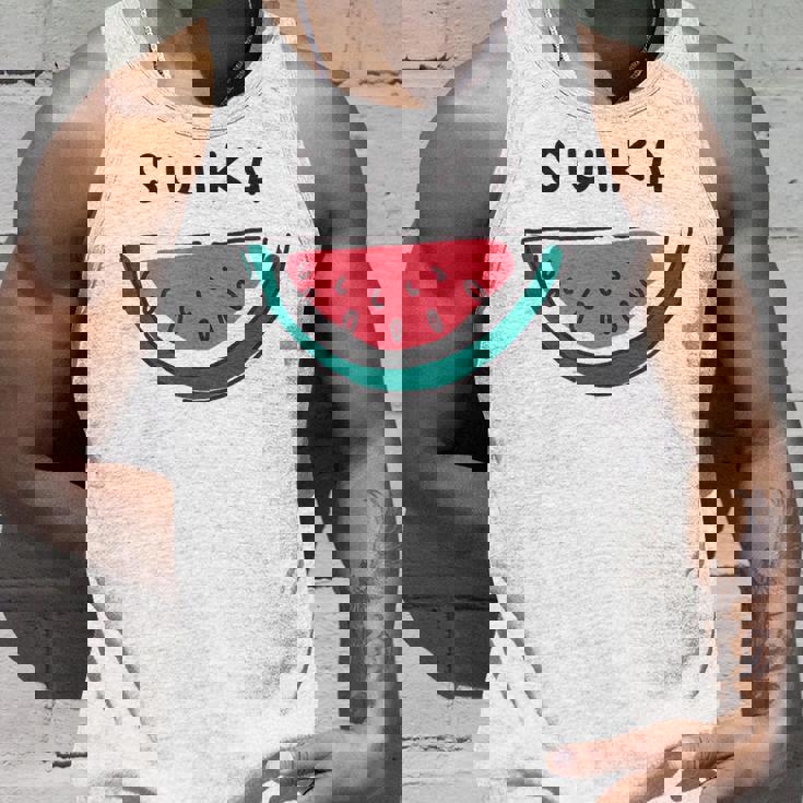 スイカuika 果物 すいか フルーツ スイカ好き かわいい おしゃれ シンプル タンクトップ 彼への贈り物