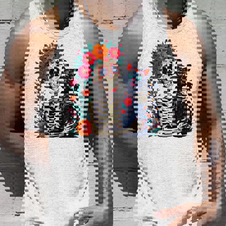 スケルトン ハグ 猫 シュガー スカル Día Los Muertos ハロウィン タンクトップ 彼への贈り物