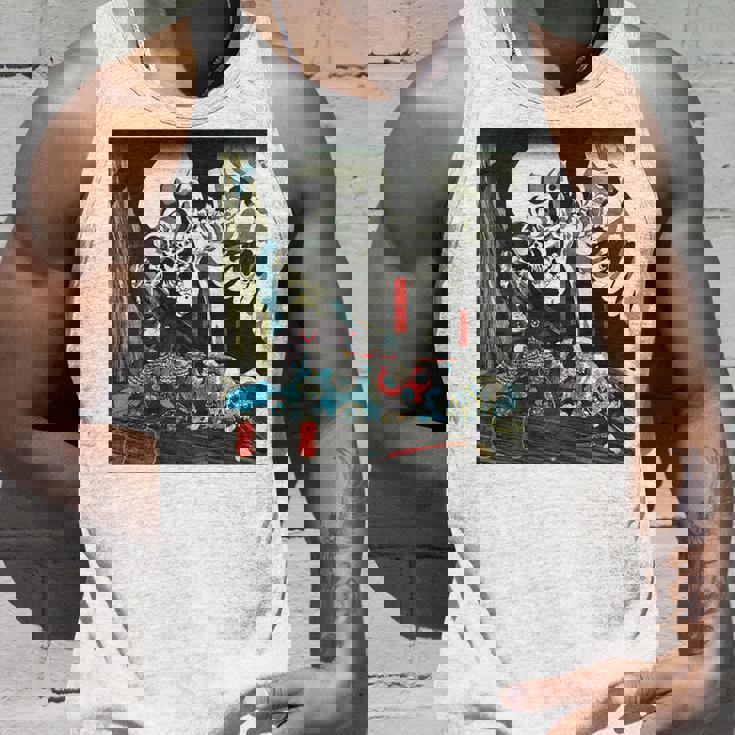 スケルトン 妖怪 歌川 国芳 日本美術 ハロウィン 相馬の古内裏 善知安方忠義伝 バックプリント タンクトップ 彼への贈り物