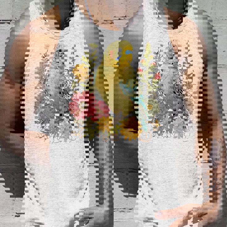 セキセイインコ 鳥 ママ セキセイインコ オウム ヴィンテージフラワー タンクトップ 彼への贈り物