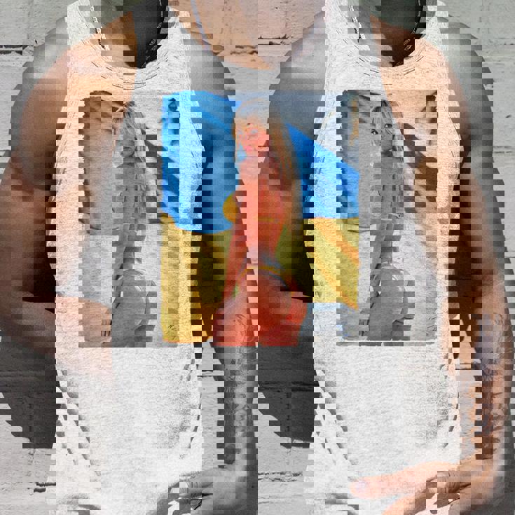 セクシーガールグラフィックtシャツ 「モダンピンナップガール&ウクライナ国旗2」 長袖tシャツ タンクトップ 彼への贈り物