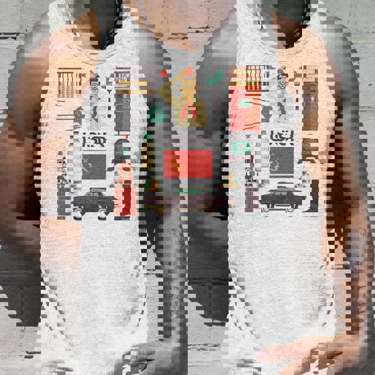 ソ連属性sovi8ビンテージプロパガンダ。 タンクトップ 彼への贈り物