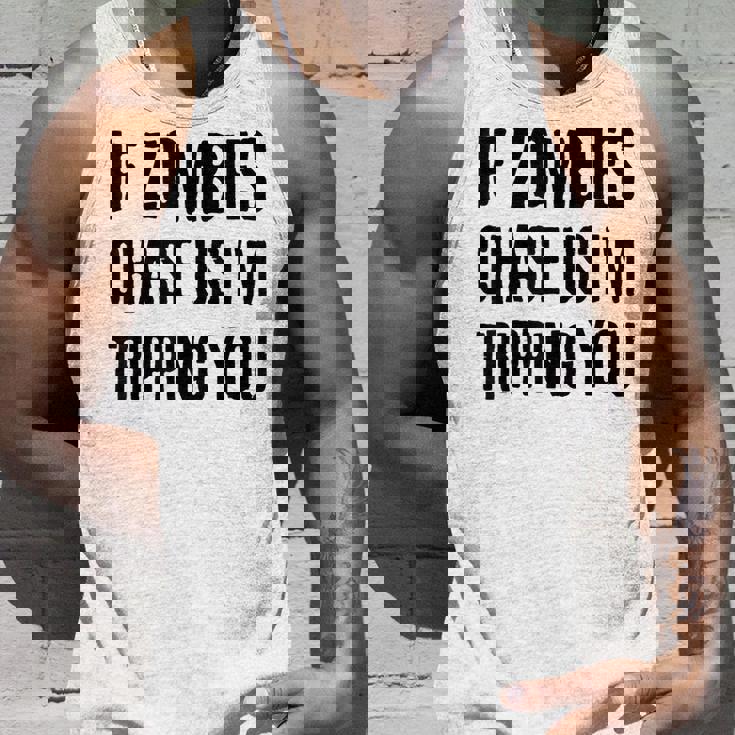 ゾンビに追われたらつまずくよおもしろいハロウィン タンクトップ 彼への贈り物