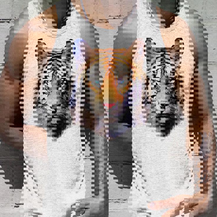 タイガー アニマル プリント グラフィック デッサン アートワーク フェイス トラ タンクトップ 彼への贈り物