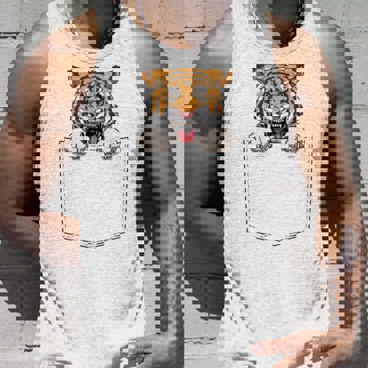 タイガー ポケットに入ったトラ 覗き見虎 長袖tシャツ タンクトップ 彼への贈り物