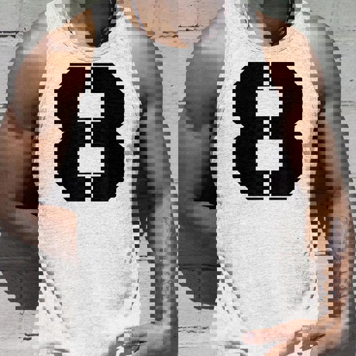 タイポグラフィ 太字 ステンシル 8番 数字 8 タンクトップ 彼への贈り物