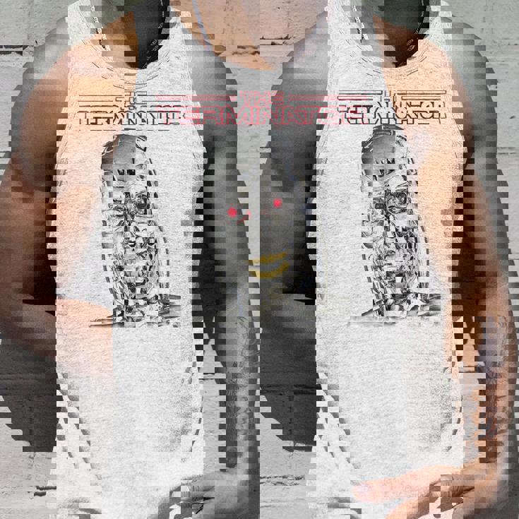 ターミネーターt-800ヘッドレトロサイボーグゲーマークラシックsf。 タンクトップ 彼への贈り物