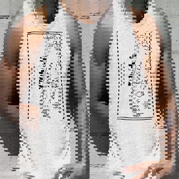 チリと近隣諸国の手描き黒線地図 タンクトップ 彼への贈り物