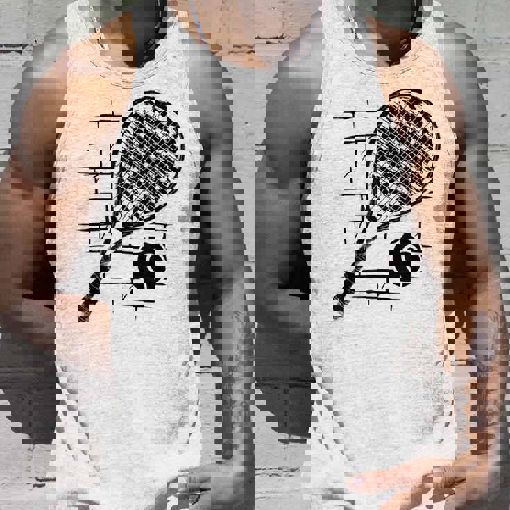 テニスラケット ボール シルエット 面白い スポーツ選手 コーチファン タンクトップ 彼への贈り物