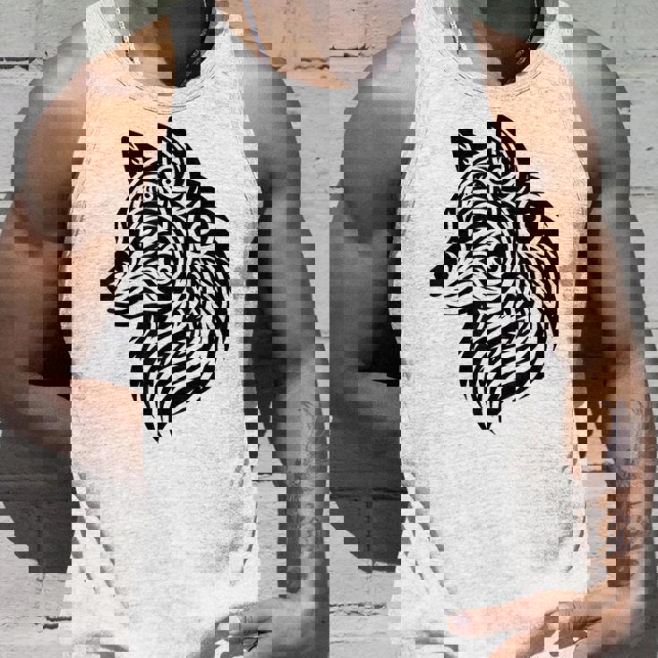 トライバルウルフ ポリネシア部族 マオリ柄 オオカミ タンクトップ 彼への贈り物