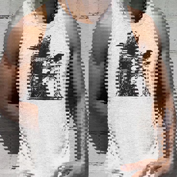 ドラマー ドラムキット クマの演奏 ドラムキット ミュージシャン タンクトップ 彼への贈り物