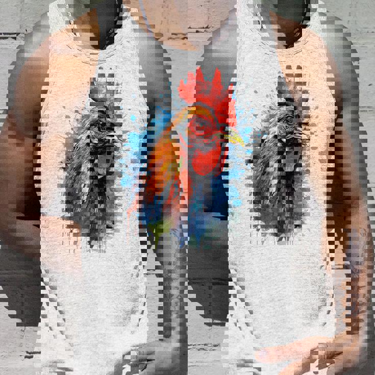 ニワトリ 動物 絵画 グラフィック 抽象 カラフル チキン タンクトップ 彼への贈り物