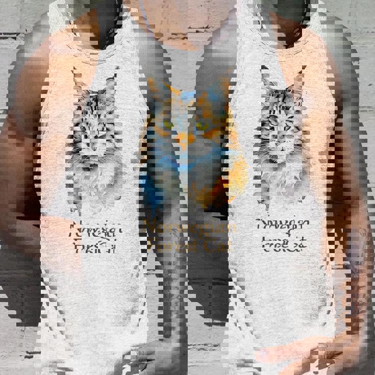 ノルウェージャンフォレストキャット 水彩画ポートレート2 タンクトップ 彼への贈り物