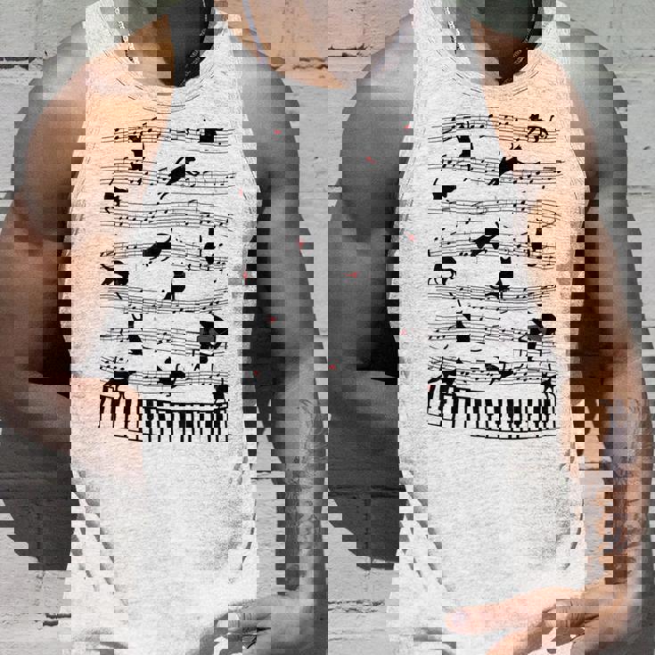 ノーティーキャット 音符付き 音楽 楽譜 おもしろ猫 ギフト タンクトップ 彼への贈り物