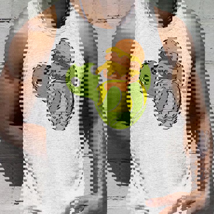 ハンバーガーを食べるかわいいカメ 面白いハンバーガー 長袖tシャツ タンクトップ 彼への贈り物