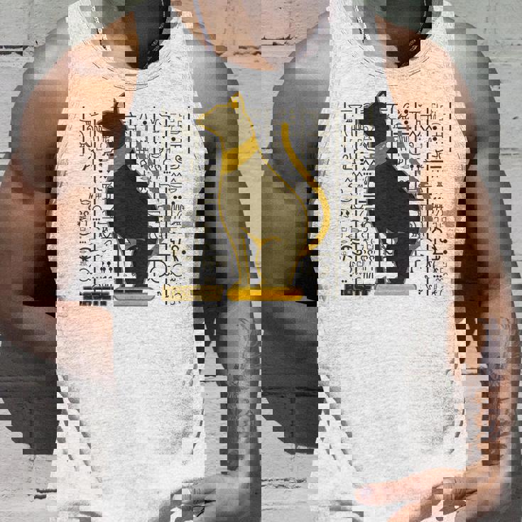 バステット 古代エジプトの猫 神 ヒエログリフ グラフィックアート愛好家 タンクトップ 彼への贈り物