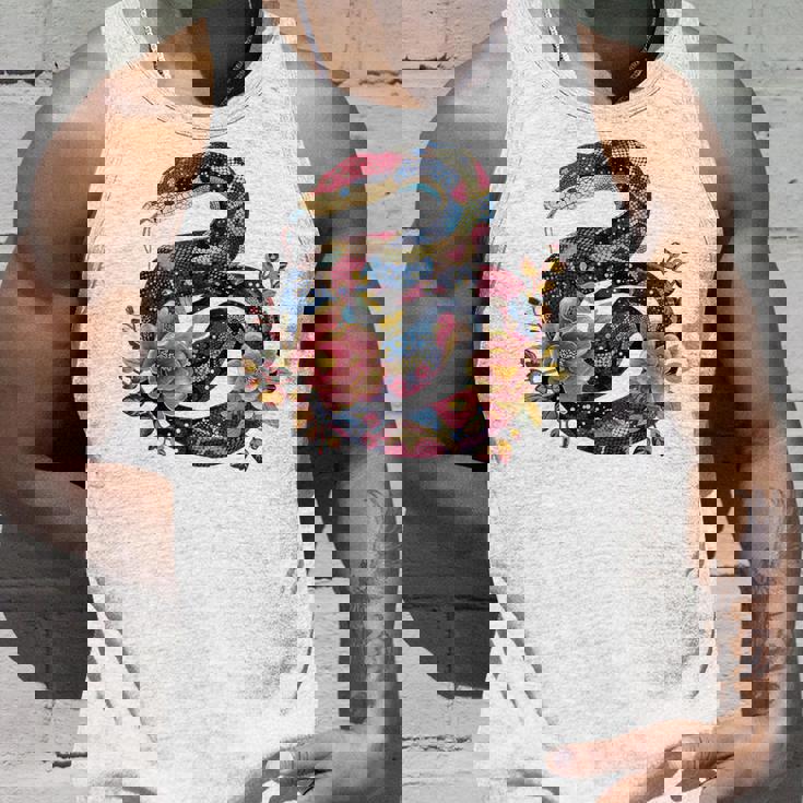 パイソン 蛇 フローラルボール パイソン タトゥーフラワー 蛇好き タンクトップ 彼への贈り物