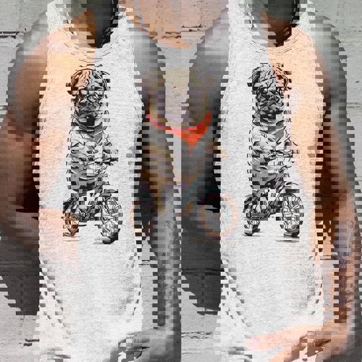 パグ いぬ イラスト パグ好き 犬好き 自転車 かわいい おもしろ レトロ かっこいい タンクトップ 彼への贈り物