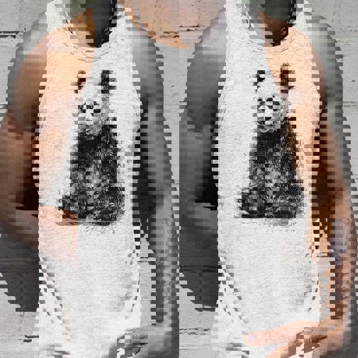 パンダ アニマルプリント グラフィック デッサン アート 絵画 パンダ タンクトップ 彼への贈り物