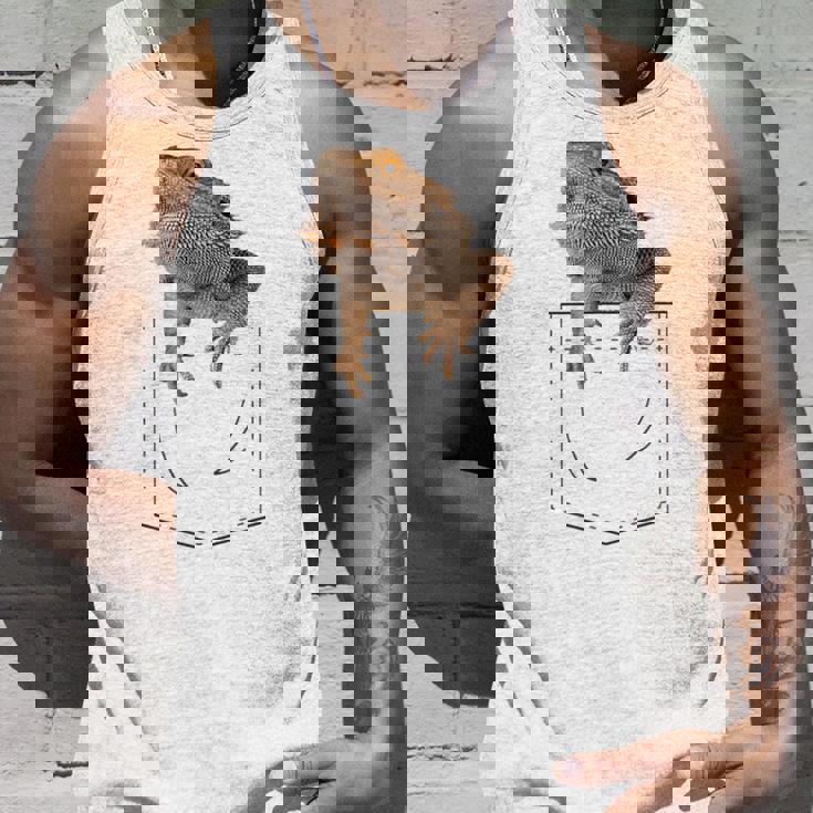 ヒゲのあるドラゴンリザード 爬虫類フェイクポケット タンクトップ 彼への贈り物