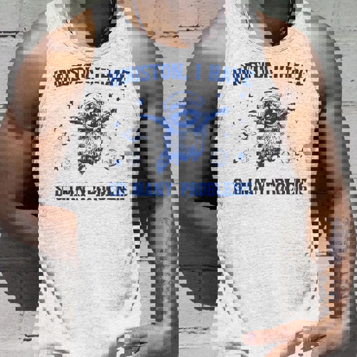 ヒューストン色んな問題を抱えてるおもしろいアライグマ タンクトップ 彼への贈り物