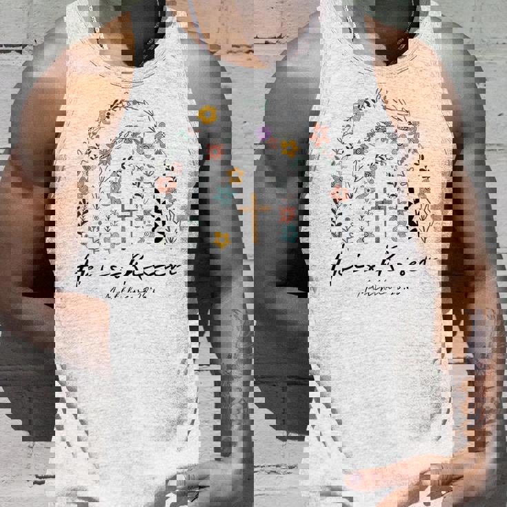 ヒ・イズ・ライゼン・フラワーズ・レインボー・ジーザス タンクトップ 彼への贈り物