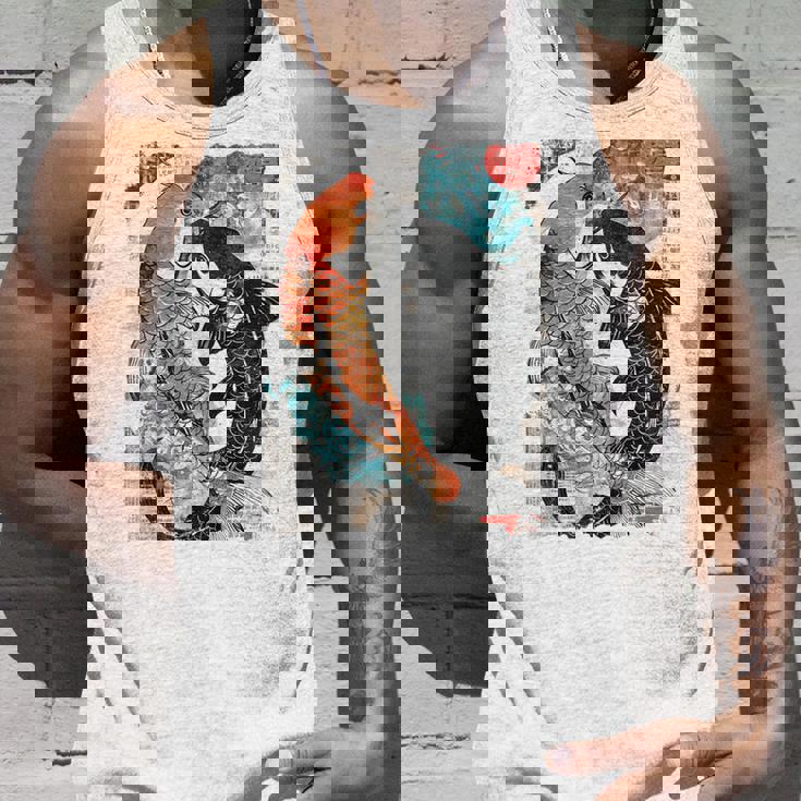 ビンテージ グラフィティ 錦鯉 魚 鯉 長袖tシャツ タンクトップ 彼への贈り物