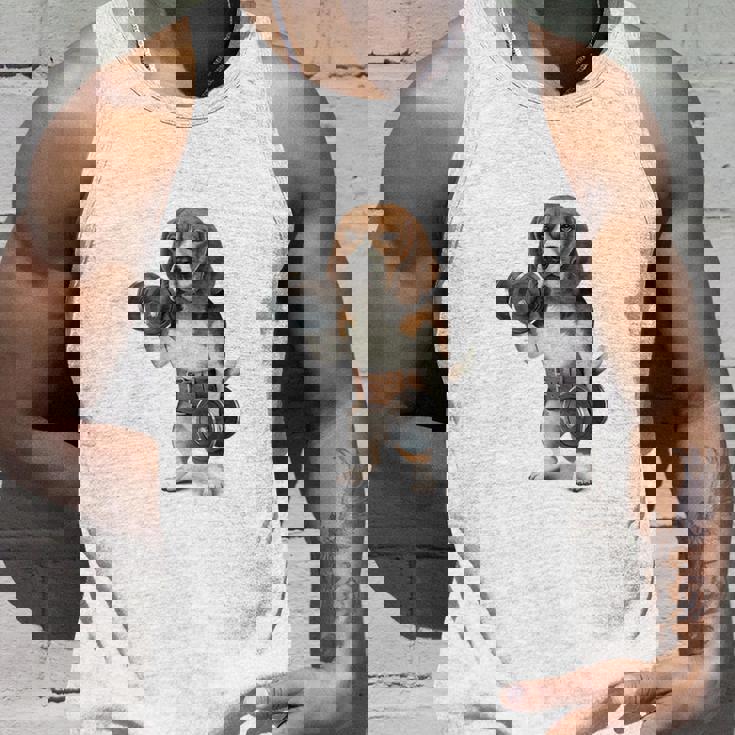 ビーグル 犬 ダンベル 筋トレ 筋肉 ワークアウト ジム タンクトップ 彼への贈り物