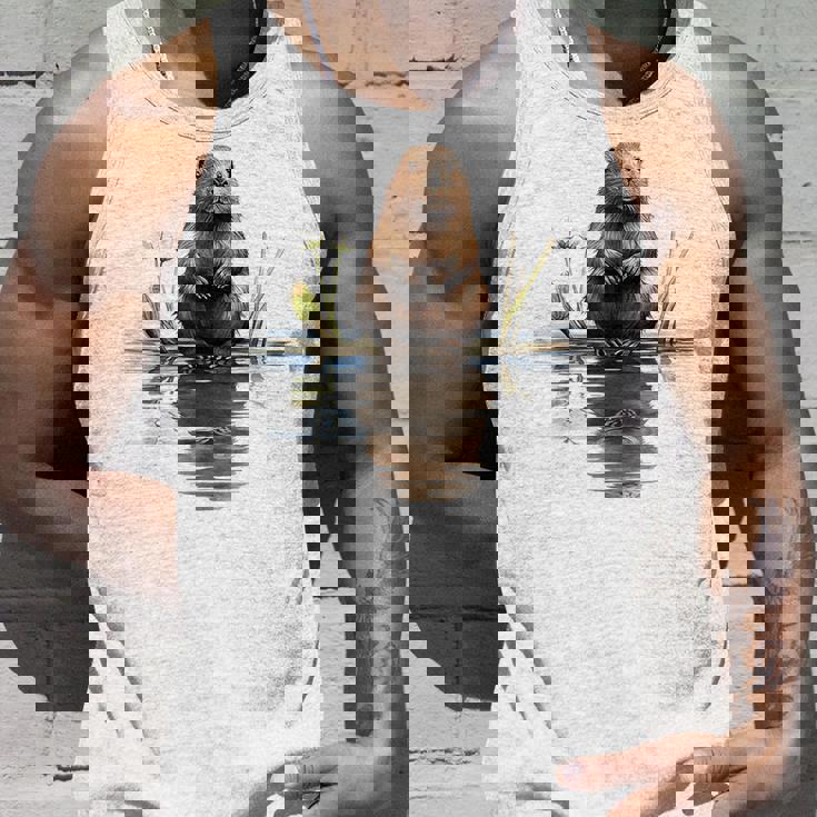 ビーバー 恋人 動物 アート イラスト グラフィック ビーバー タンクトップ 彼への贈り物