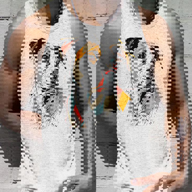 ピットブル 抽象 ペット お絵かき イラスト 動物 ピットブル タンクトップ 彼への贈り物