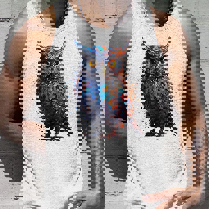 フクロウ アートワーク 動物 フクロウ タンクトップ 彼への贈り物