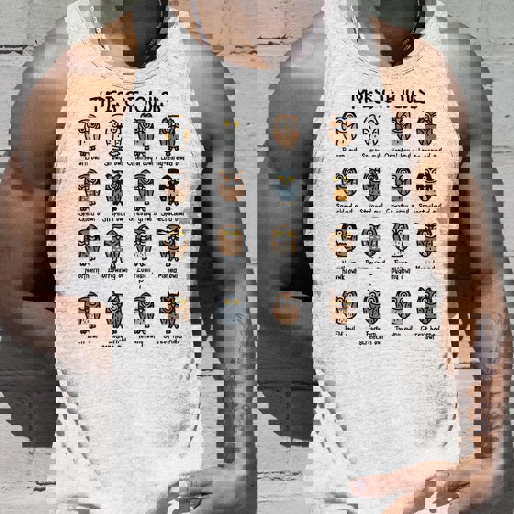 フクロウのコレクションタイプ かわいいフクロウ愛好家向け タンクトップ 彼への贈り物