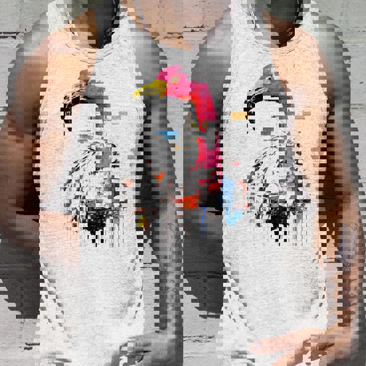 フラミンゴ 鮮やかな色 芸術的な野生動物の表現 タンクトップ 彼への贈り物