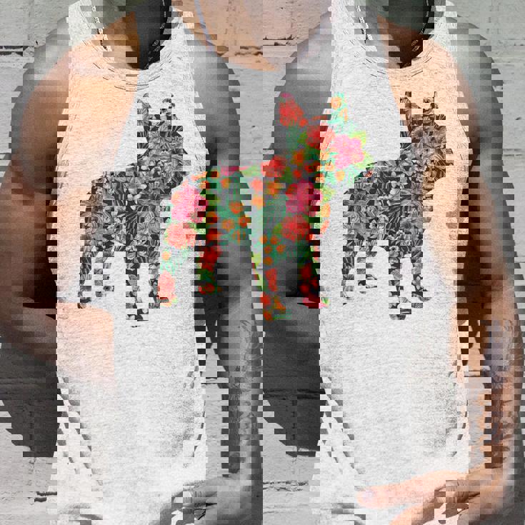 フレンチ ブルドッグ フラワー フローラル フレンチ ドッグ シルエット 犬 ペット タンクトップ 彼への贈り物